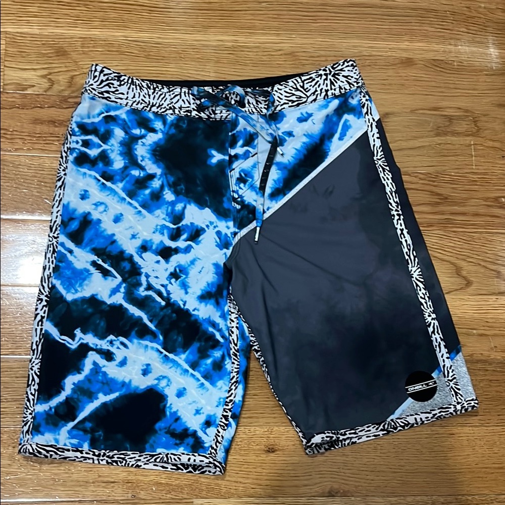 O'Neill Blue and Black Board Shorts Dynamic Design